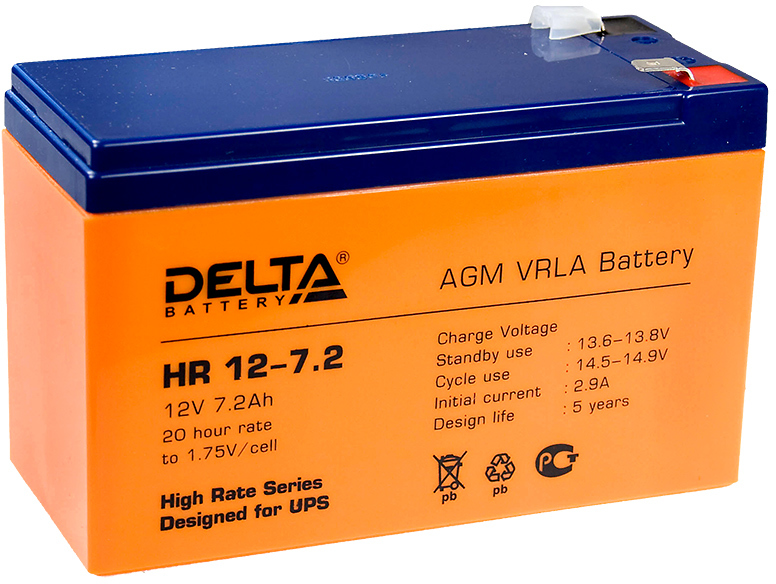 батарея Delta DT HR 12-7,2 (HR 12-7,2)                                            7.2ah 12V - купить в Нижнем Новгороде